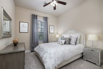 Lighted ceiling fans in living and bedrooms